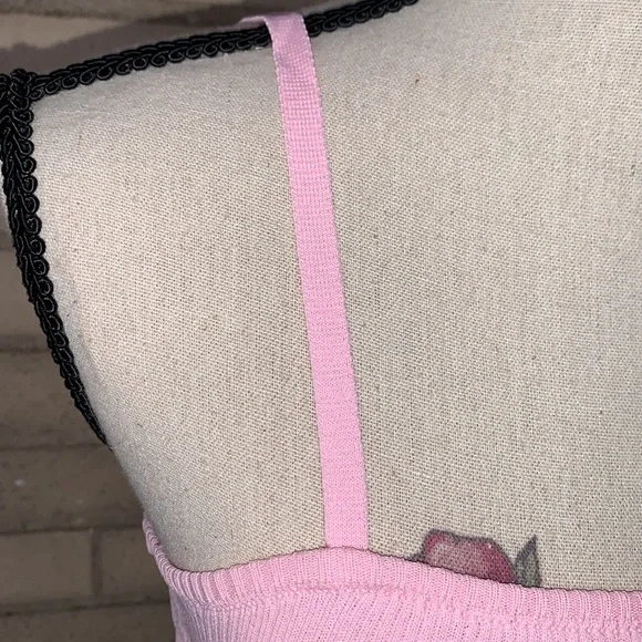 ❌DONATED❌Pink Ribbed Cami Stretchy Crop Top - Picture 8 of 14
